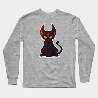 Cute Demon Cat Long Sleeve T-Shirt